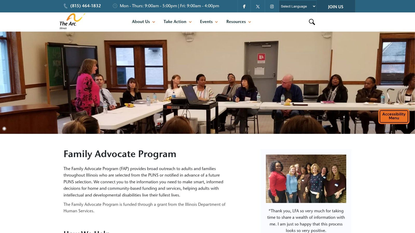 The Arc of Illinois – Family Advocate Program (Ligas Family Advocates)